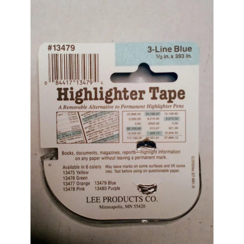 Blue Highlighter tape from Lee Products (1/2